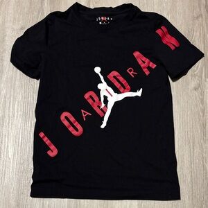Jordan Kids Black Tee with Red Graphic